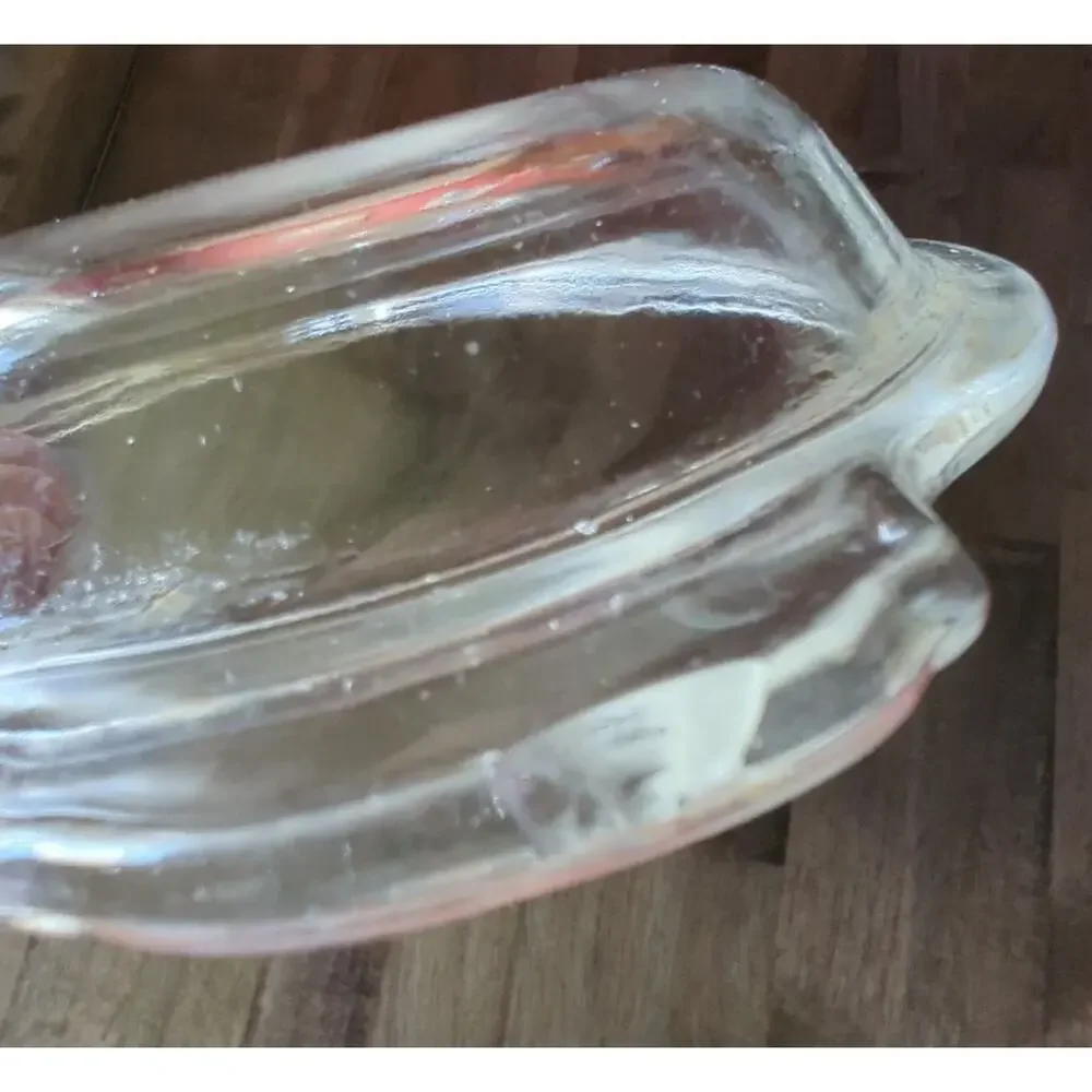 VTG Anchor Hocking Fire King Wheat Oval Baking Dish 1.5 Qt. #467 Lid Handle chip
